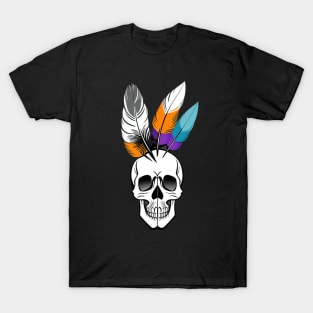 skull with feathers T-Shirt